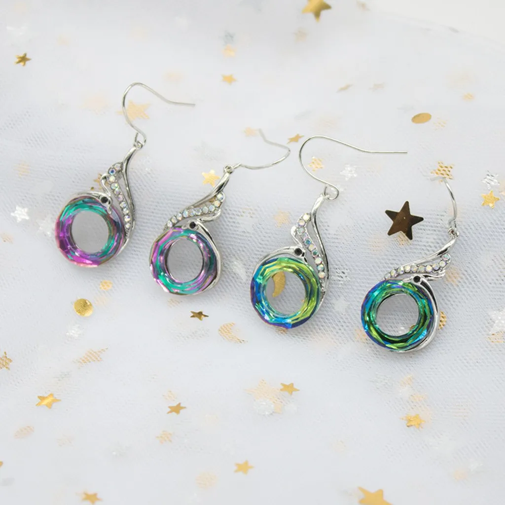 Женские серьги с кристаллами индивидуальный цвет цветной камень геометрический