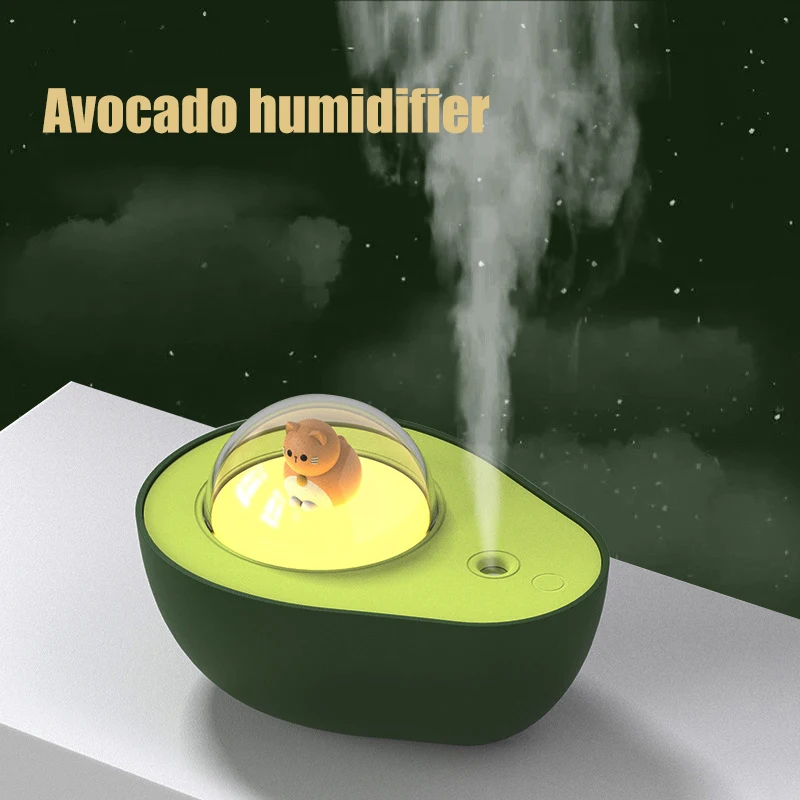 

USB Ultrasonic Avocado Aroma Diffuser Rechargeable Mute Spray FoggerNight Light Humidificador Portable Air Humidifier For Home
