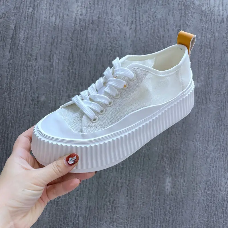 

Canvas for Ladies Chunky Snakers Women Flat Shoes Casual Ladies White Shoes with Plataforma Colourful Sneakers Shoe for Woman