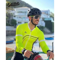 2021 springautumn xama cycling mens long sleeve thin jerseys fluorescent green jackets maillot ciclismo hombre camisa masculina