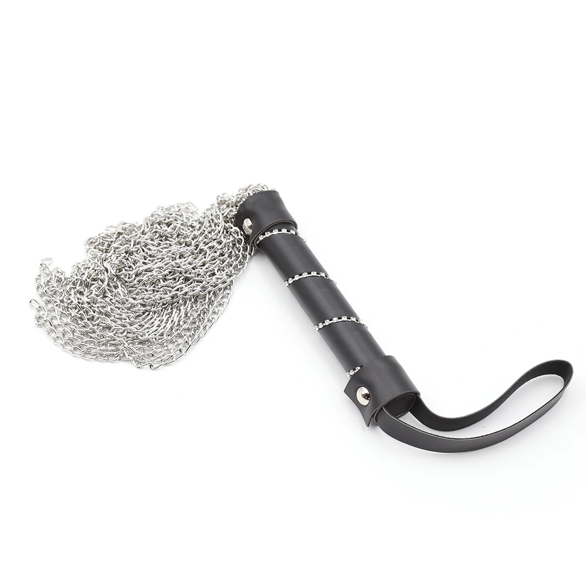 LoveFun Хрустальная рукоятка цепь кисточка с этой пугающей плеткой Фетиш плетка