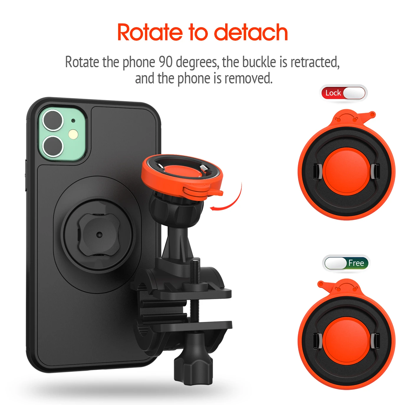 universal bike mount phone holder bicycle bracket clip can rotate stand with shockproof case for iphone 11pro xs max xr 8plug 76 free global shipping