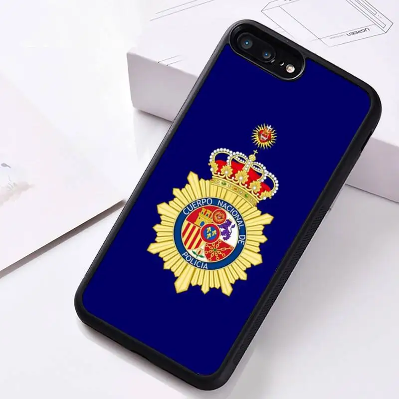 

Spain National Police logo Phone Case Rubber For iphone 12 11 Pro Max Mini XS Max 8 7 6 6S Plus X 5S SE 2020 XR cover