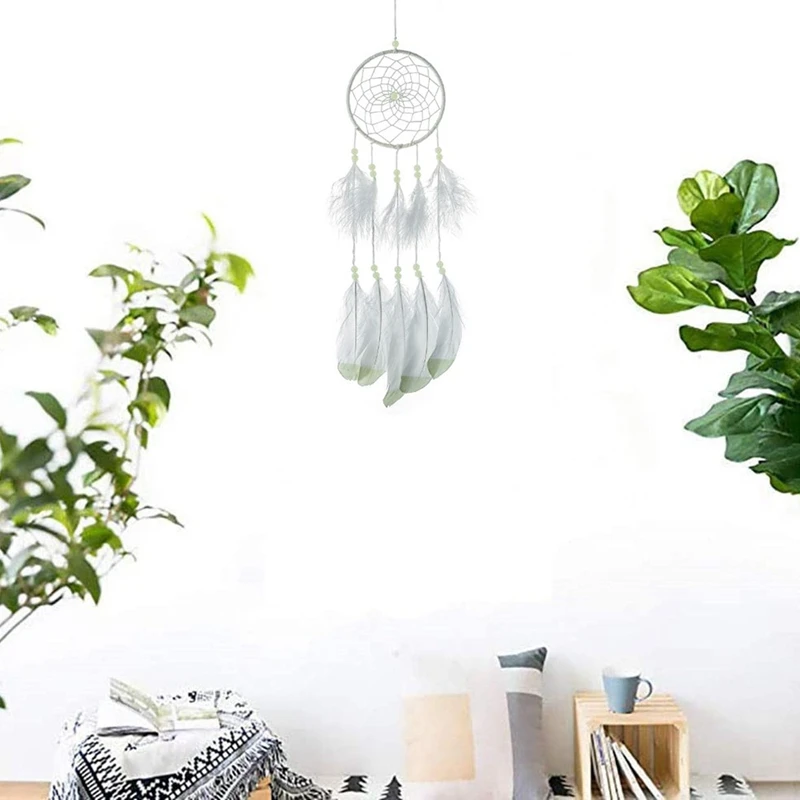

50cm Handmade Dream Catcher Net with Feathers Wall Hanging Dreamcatcher Craft Gift Christmas Decoration for Home
