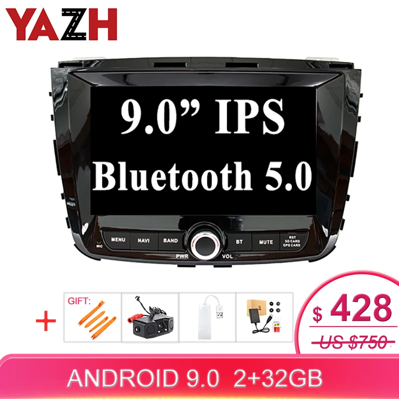Автомагнитола YAZH 1080*600 HD IPS 1 Din для Ssangyong Rexton 2017 2018 с головным устройством 9 дюймов GPS