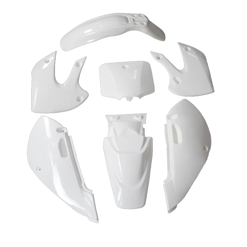All White TDPRO полный крыло покрытие части пластиковый набор брызговиков для мотоцикла эндуро гонки Kawasaki KLX110 KX65 Suzuki DRZ-110 - Цвет: All White