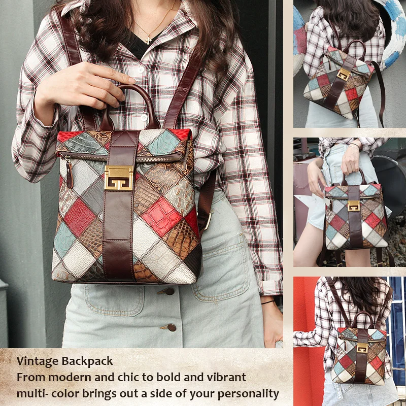 Женский рюкзак из натуральной кожи винтажные сумки на плечо для путешествий