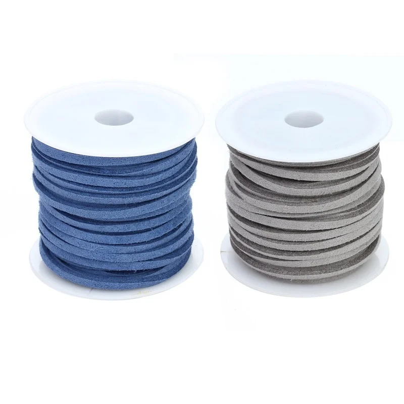 

5yards Buckskin Rope Double Sided Braided Cord Korean Velvet Leather Handmade Beading Bracelet for Jewelry Making Supplies