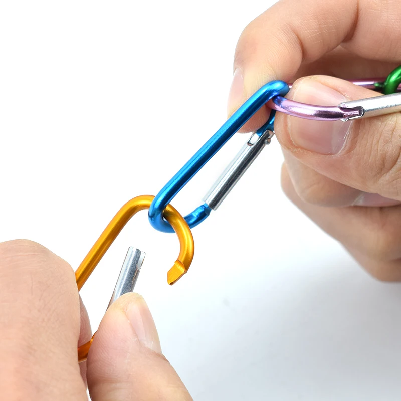 10 шт. алюминиевый карабин d образное кольцо для ключей зажим походов походный