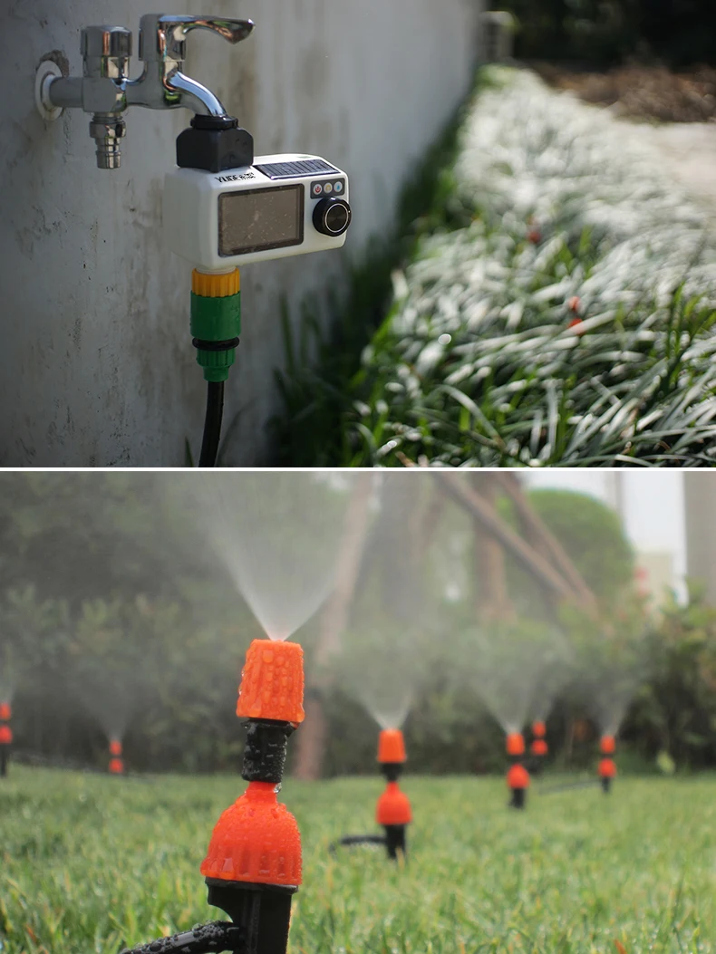 Automatic Watering Timer Irrigation System Solar Energy Greenhouse Mist Spray Cooling Garden | Дом и сад