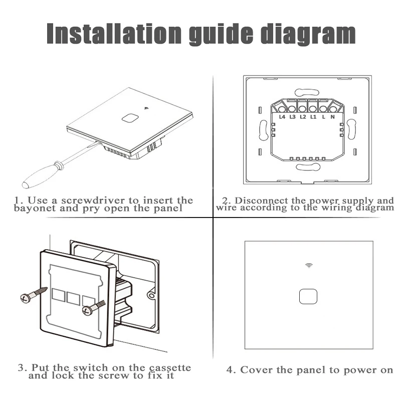 

1/2/3/4 Gang TUYA WiFi Smart Touch Switch 110-240V Smart Life Wall Button Smart Light Switch For Alexa And Google Home Assistant