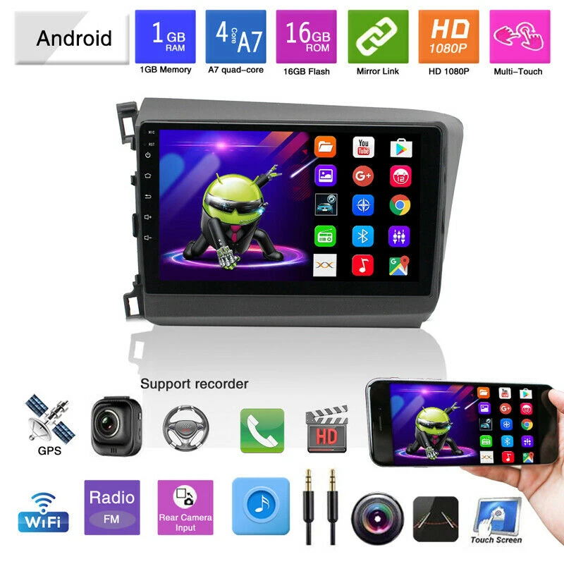 Для 2012 2015 Honda Civic Android 9 1 автомобильное радио GPS дюймов MP5 плеер Гб + 16