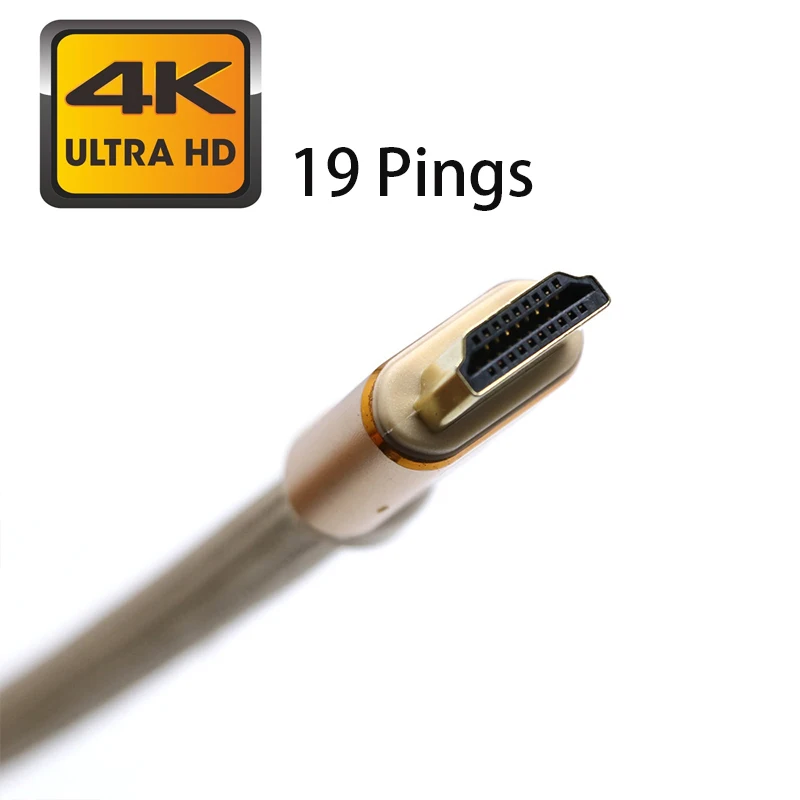 Кабель HDMI 2 0 4K Ultra HD 60 HZ штекер 19 контактов на Мужской позолоченный кабель с