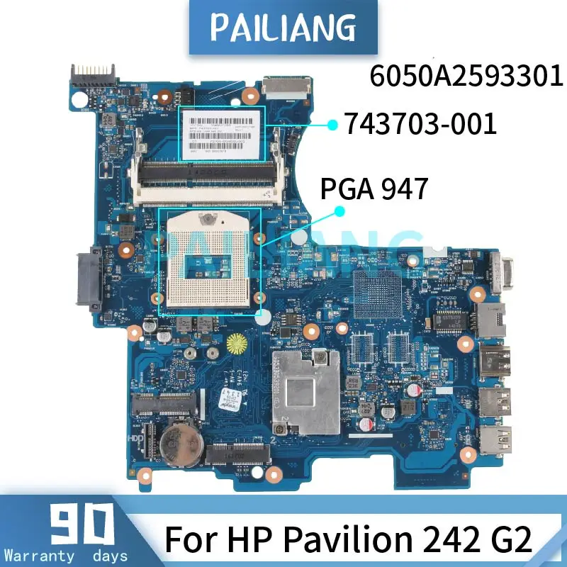 Pailiang Placa-mãe do Portátil para hp Pavilion 242 g2 Hm87 Mainboard 6050a2593301 743703001 Pga 947 Ddr3 Tesed Placa-mãe para notebook