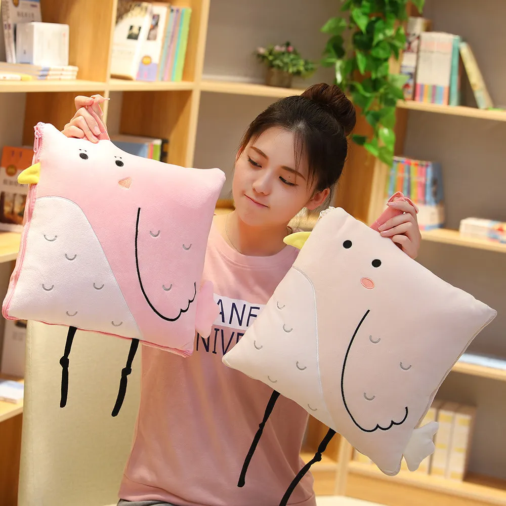 Summer Cartoon Forest Animal Soft Pillow Stuffed Doll Indoor Decoration Sofa Cushion Thin Quilt Nap Blankets Baby Toy Cute Gift | Игрушки и