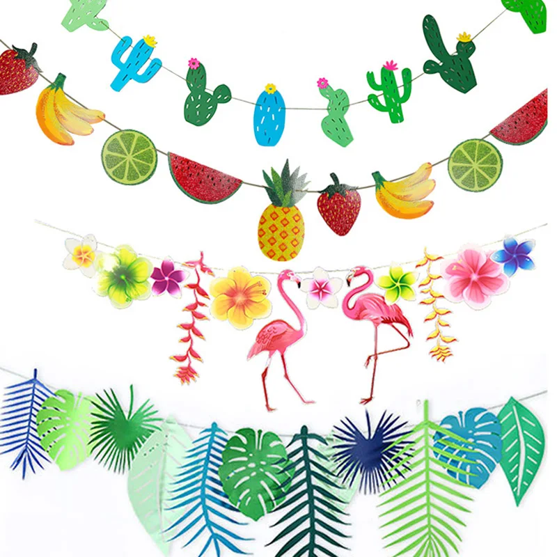 3 м/4 м баннер в виде черепахи Листьев фламинго гавайской бумаги тропическая