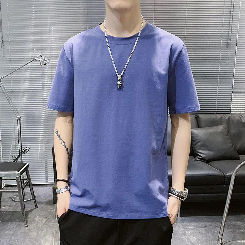 

Summer 2021 thin short-sleeved T-shirt men's casual base shirt