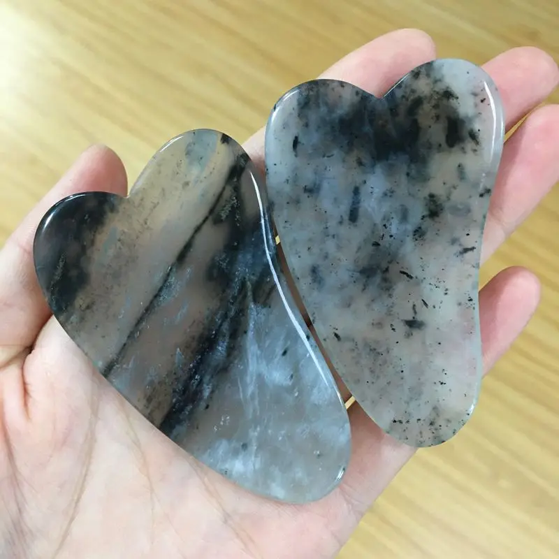 Природного камня нефрита гуаша инструмент гуашь скребок для ухода за лицом лица