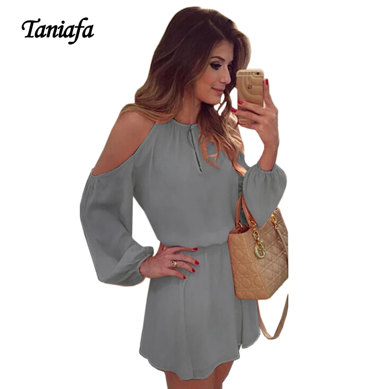 Taniafa 2020 New Fashion Women Causal Pure Color Camisole Strapless Mini Sexy Long Sleeve Slim Party Dress | Женская одежда