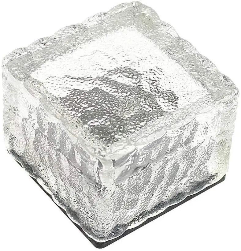 Солнечный Лед Кирпич светильник чистый цвет сад стеклянный путь Кристалл