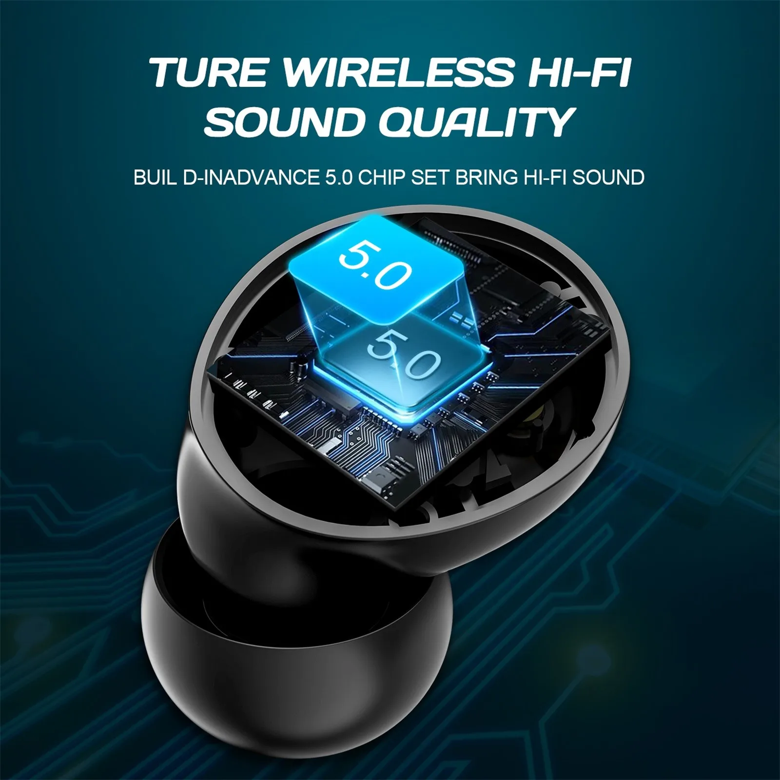 

Deep Bass 3D Stereo Mini Bluetooth 5.0 Wireless Headset with Microphone With IPX5 Waterproof Suitable for Android and Ios 2020