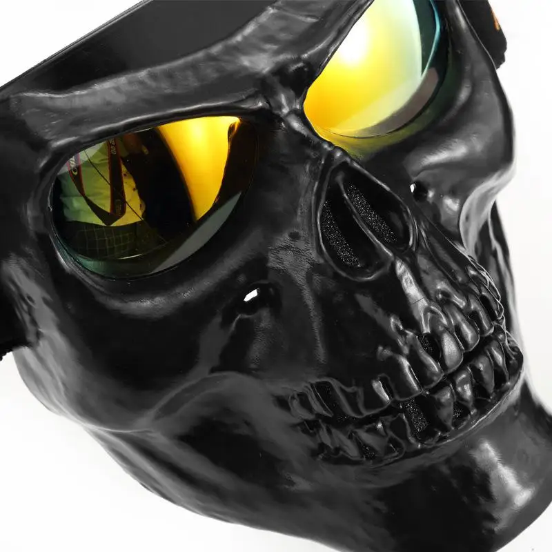 Классная мотоциклетная маска для лица с черепом очками съемные модульные очки