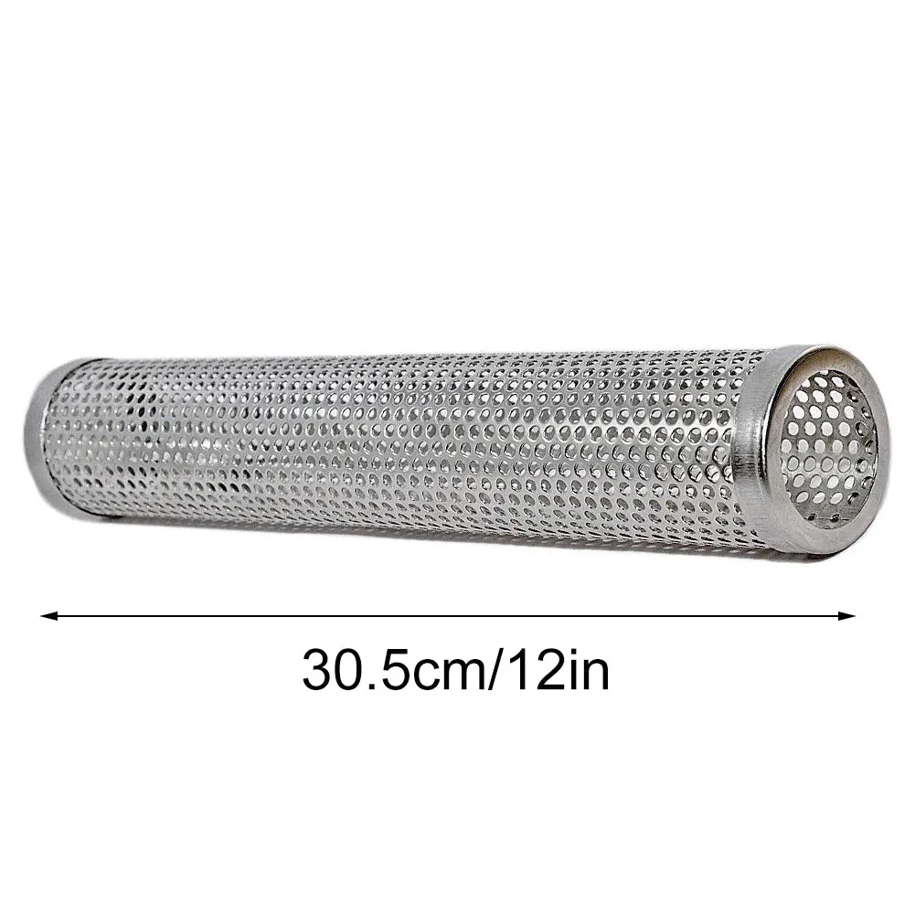 

Grill Wood Pellet Tube Stainless Steel Barbecue Mesh Tube Box For Gas Charcoal Grill 12inch BBQ Wood Pellet Box Grill Mesh Tube