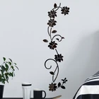 Акриловые зеркальные настенные декоративные наклейки сделай сам, съемные цветы, лоза, роспись, художественные наклейки для гостиной, украшение на стену 2022