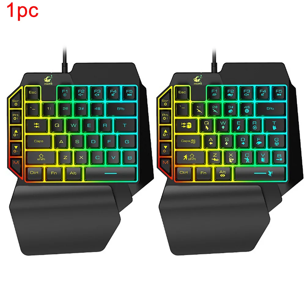 One-handed Wired LED Backlight Mobile Phone 39 Keys Ergonomic Office Keyboard USB Laptops Gaming Home Universal Keypad | Компьютеры и