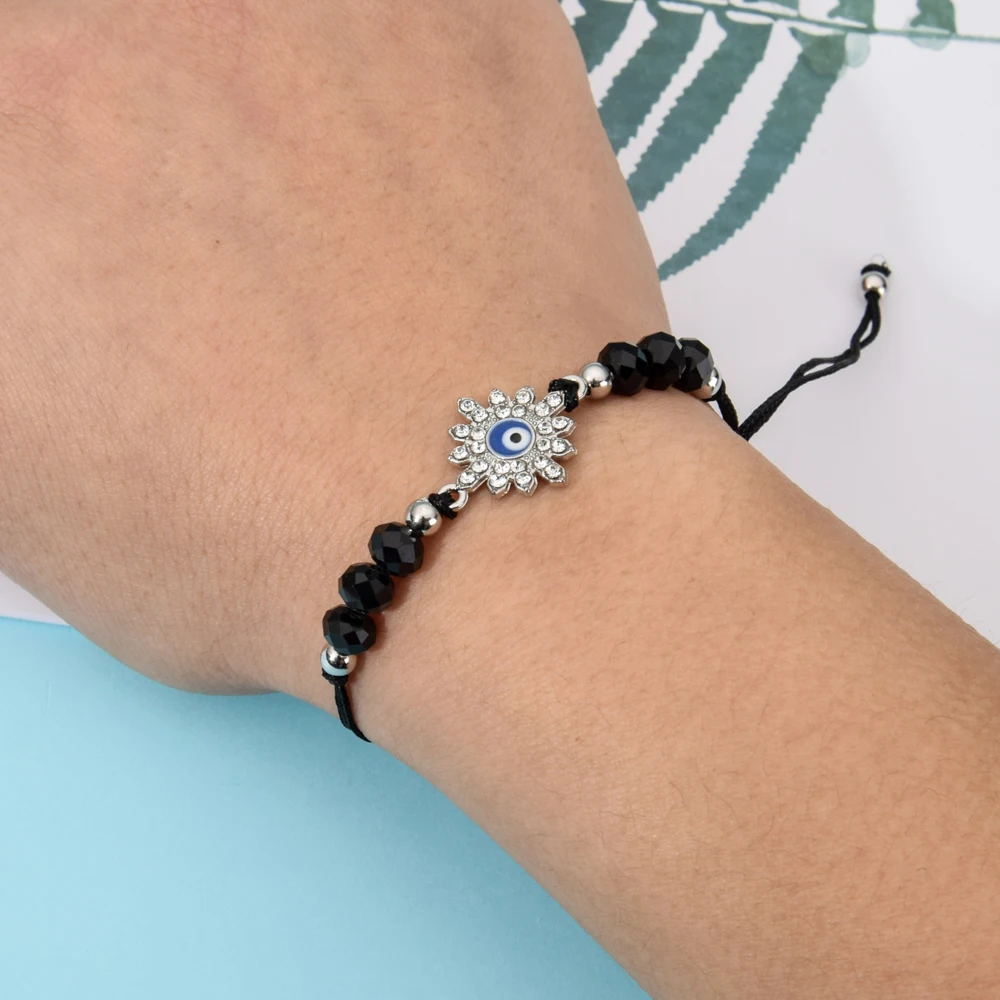 12 шт./лот женский браслет с кристаллами в стиле бохо Бесконечность любовь хамса