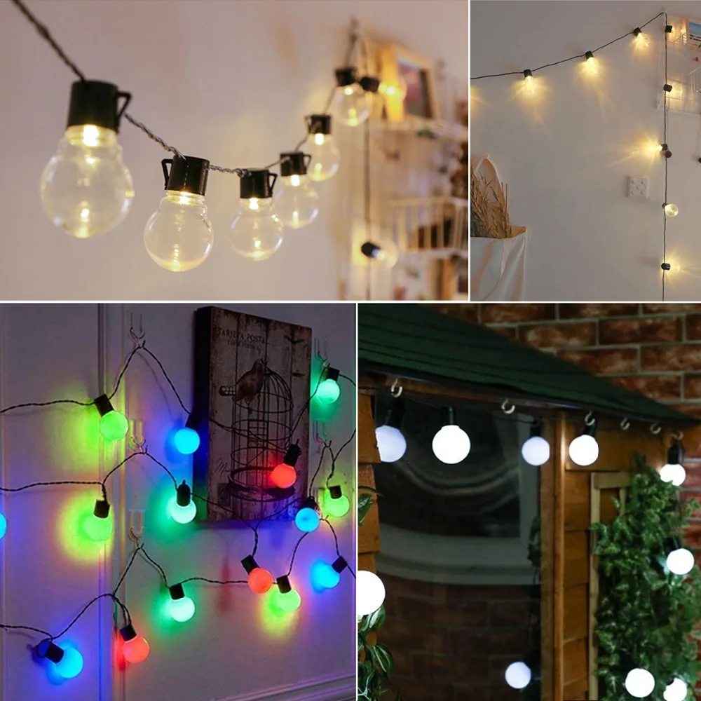

2.5M 5M 10/20 LEDs Bulbs String Outdoor Lighting Waterproof Wall Lamp Wedding Birthday Party Garden Decoration 110V 220V