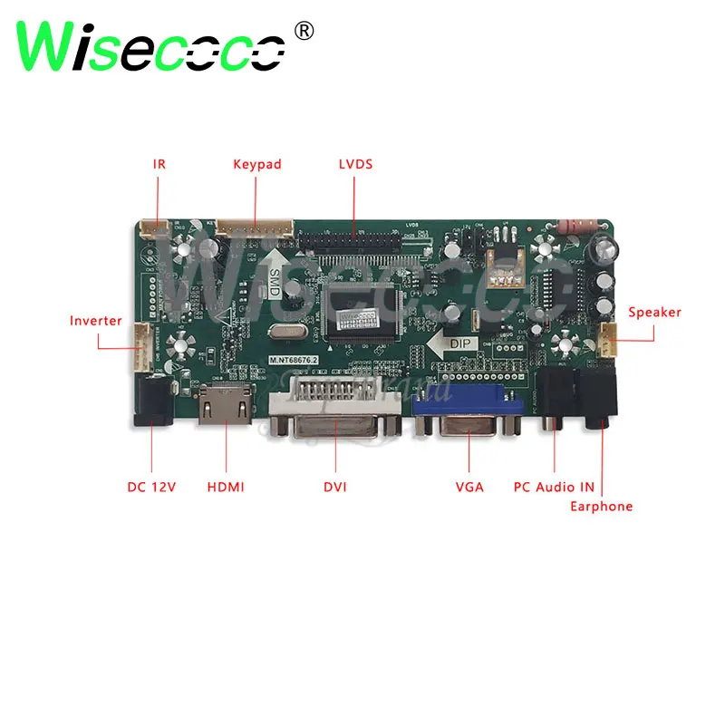 Wisecoco 15 дюймов ЖК сенсорный экран антибликовый дисплей с lvds vga драйвер платы для