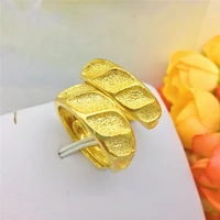 luxury gold 14k yellow ring for couple men women wedding engagement jewelry adjustable gold ring anniversary birthday gifts male