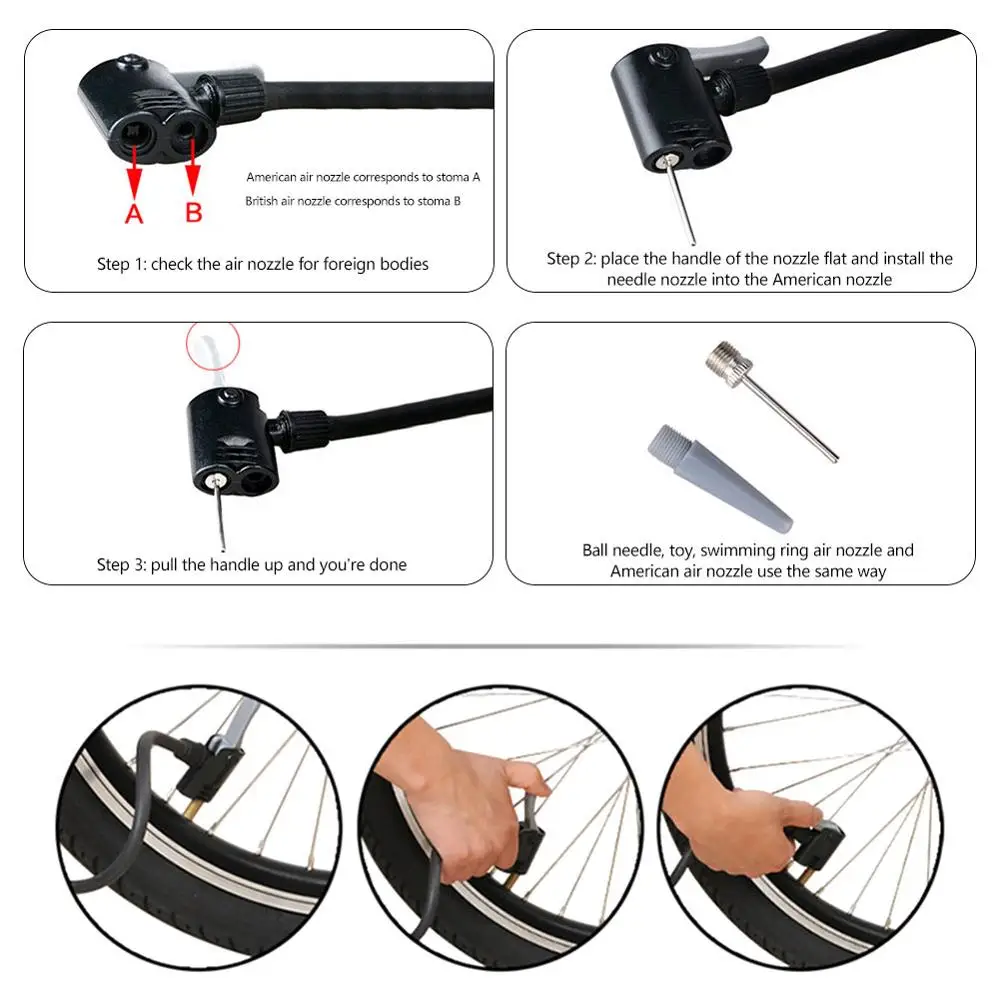 

Bicycle Accessories Mini Portable Bike Pump Foot Activated Tyre Inflator with Pressure Gauge Presta/Schrader Valave