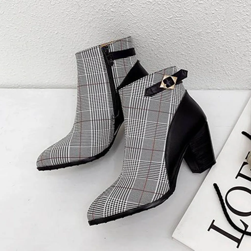 Модные женские ботильоны JAYCOSIN Новые осенне-зимние ботинки на квадратном каблуке