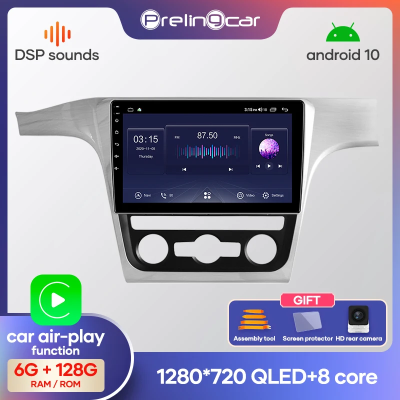 Prelingcar Android 10 0 без DVD 2 Din Автомобильный Радио Мультимедиа Видео плеер навигация GPS