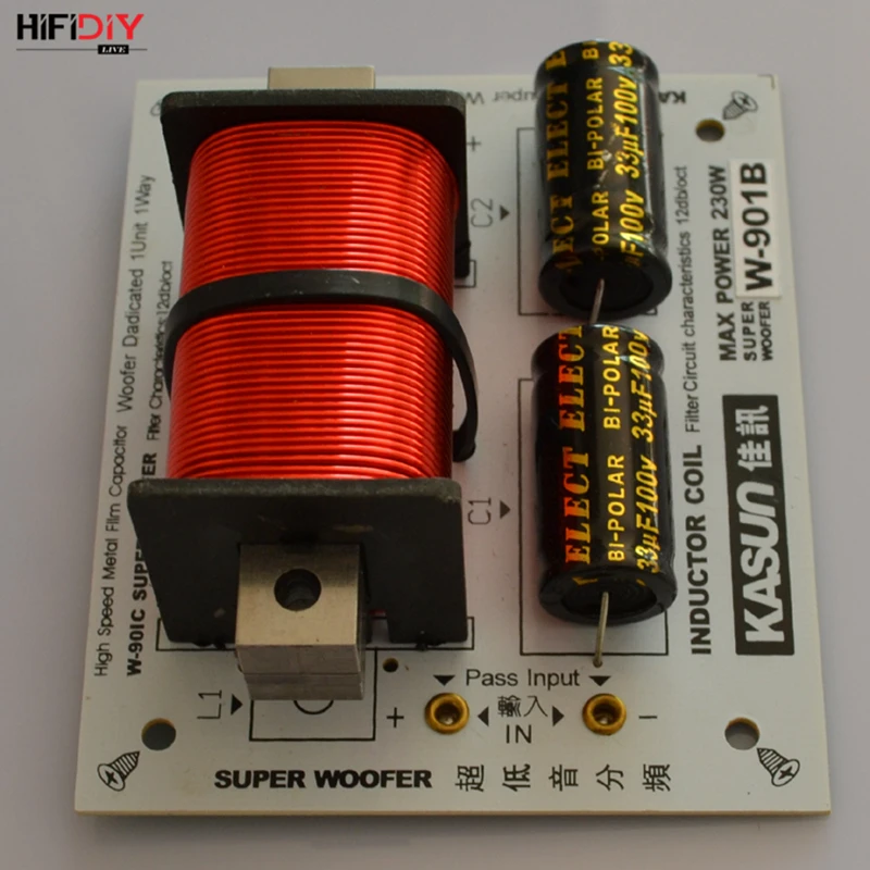 

HIFIDIY LIVE W-901B 1 Way 1 speaker Unit ( SUBWOOFER ) HiFi HOME bass Speakers audio Frequency Divider Crossover Filters