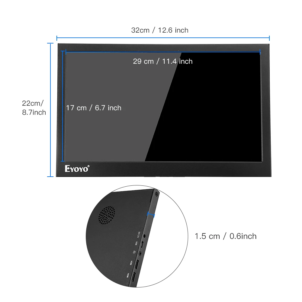 Eyoyo EM13A 13 3 &quotмонитор компьютера ЖК Ecran FHD ips экран ПК с USB динамиками 1920x1080 ноутбук