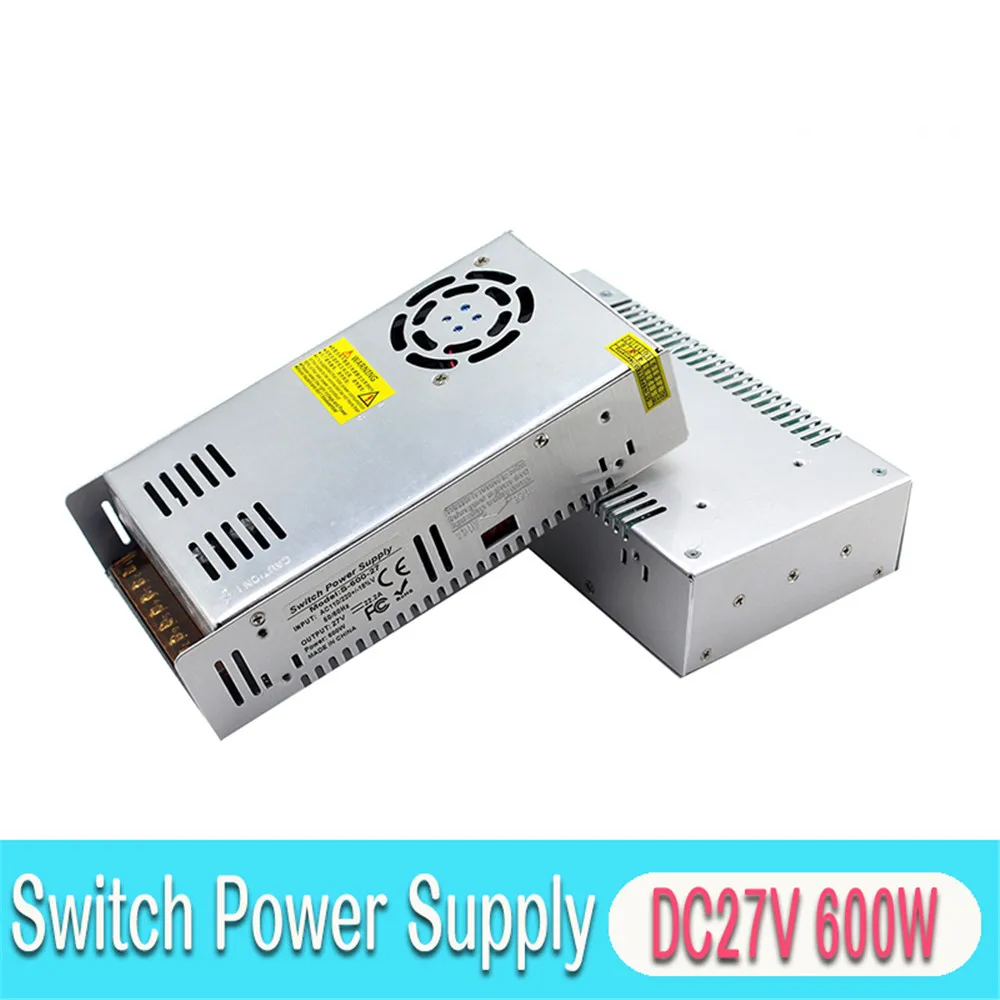DC 27V источник питания 22.2A 600W адаптер трансформатор AC к DC27V SMPS для осветительного