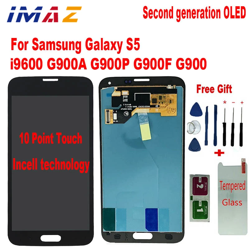 ЖК-дисплей IMAZ 2ND OLED для Samsung S5 G900F, сенсорный дигитайзер в сборе, совместимый с Samsung G900 G900A G900T G900I LCD ЖК-дисплей IMAZ 2ND OLED для Samsung S5 G900F, сенсорный дигитайзер в сборе, совместимый с Samsung G900 G900A G900T G900I LCD