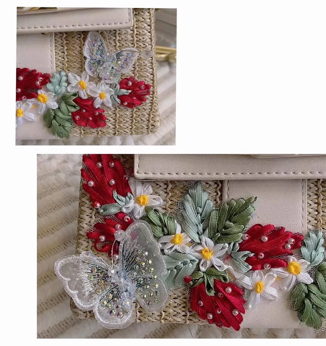 

2021 China's new cute little fresh rattan woven portable women's bag high quality messenger bag exclusive beach bag