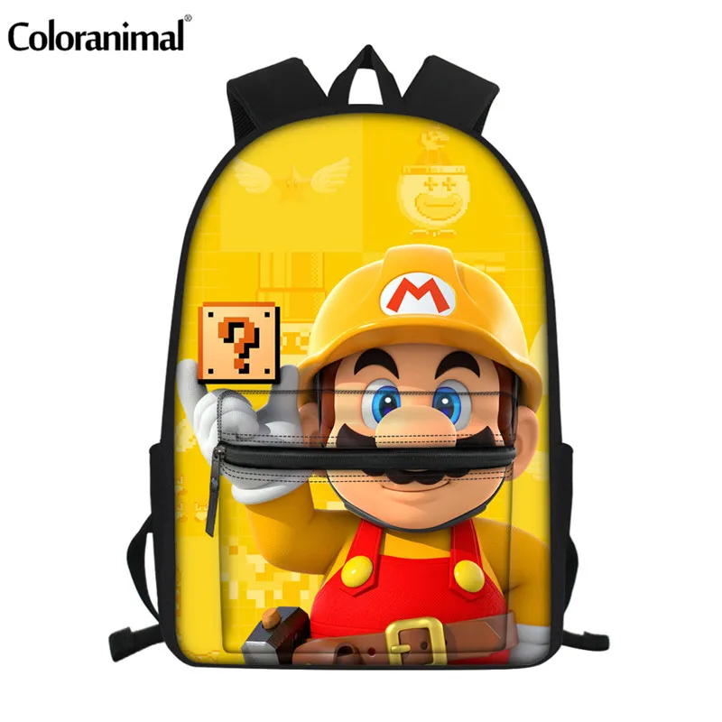 Coloranimal/японский аниме/Super Mario Bros/Школьный рюкзак для девочек и мальчиков, детский рюкзак с 3D принтом, Детский комплект, рюкзак, сумки на плечо - Цвет: HMC1444Z58