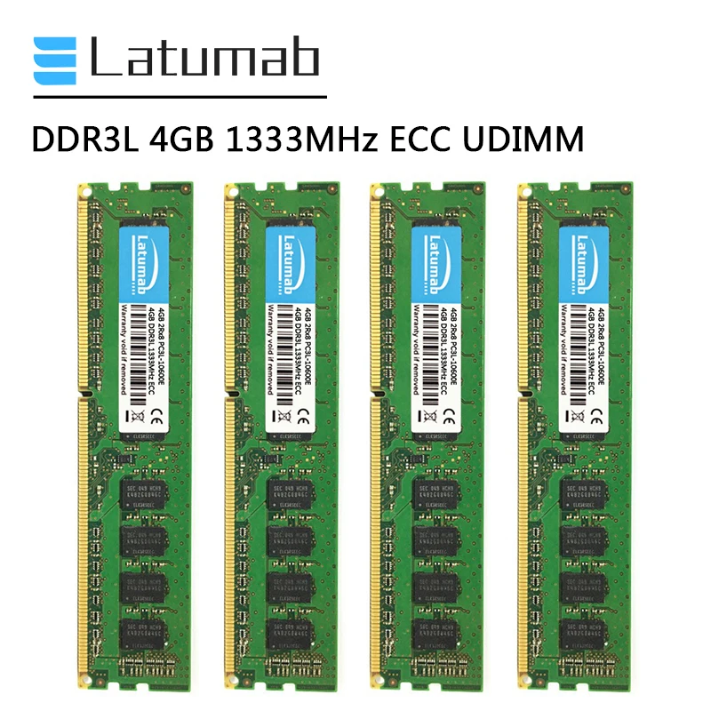 

Latumab DDR3L 4GB 8GB 16GB 1333MHz Workstation Memory 240Pin ECC UDIMM 4GB PC3L-10600E Memoria RAM DDR3 1.35V ECC Unbuffered RAM
