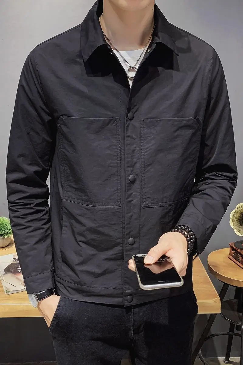 

Men's jacket 2020 autumn new Arrivals style Korean trend casual youth handsome all-match short gray windbreaker Free shipping