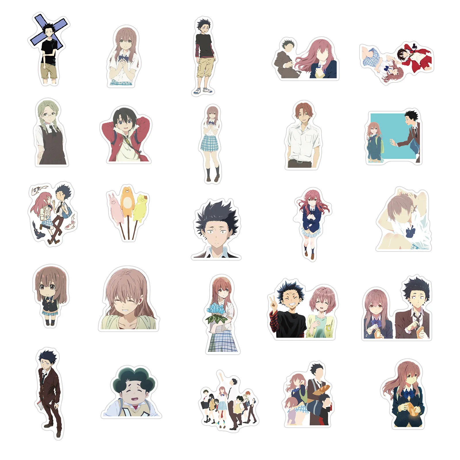 

50pcs Cartton Anime A Silent Voice Stickers Shape of Voice Sticker for Laptop Guitar Luggage Fridge Skateboard Classic Toy