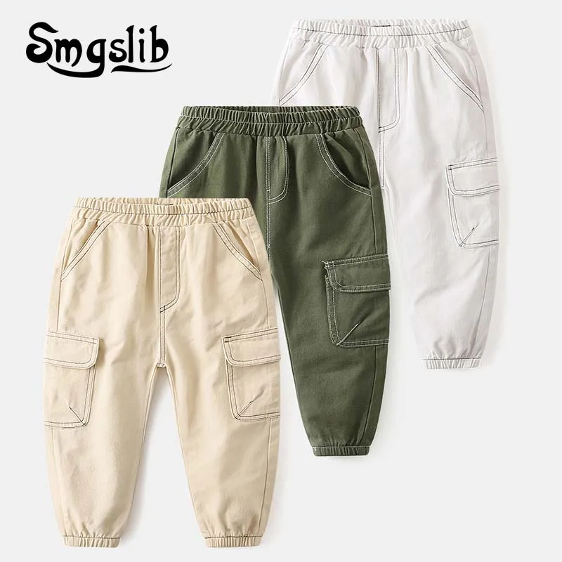 

Pants For Boys Cotton Pants For 2-6 Years Old 2021 Spring Autumn Solid Boys Girls Casual Sport Pants Kids Children Trousers