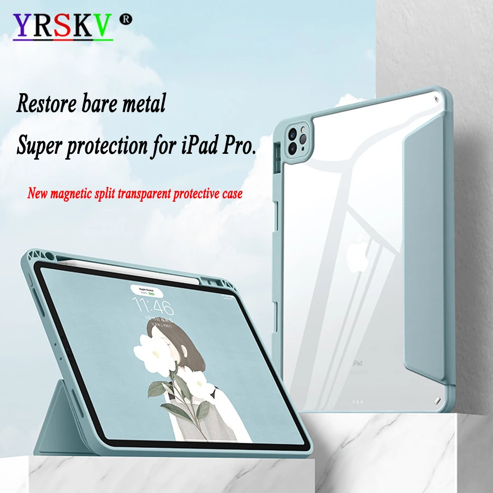 

Магнитный чехол с разрезом, защитный чехол 2021 для iPad M1 Pro, 11, 10,2, 10,5, 10,9 дюйма, чехол для iPad 7, 8, 9 поколения, Air 5, 4, 3, чехол-карандаш