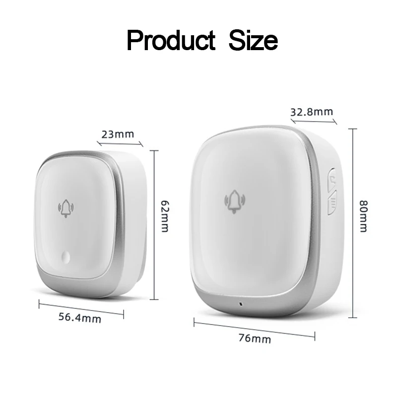new colorful wireless doorbell waterproof self powered button 38 chimes outdoor house door bell sets eu plug in no battery need free global shipping
