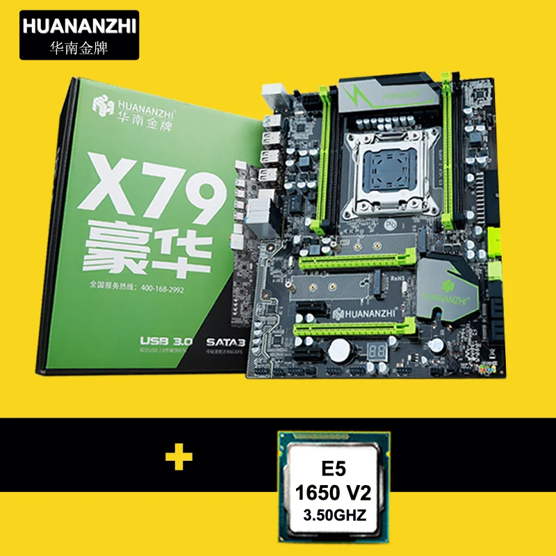 Скидка материнская плата huanan Zhi X79 материнская плата с M.2 слотом SATA3.0 материнская плата с процессором Xeon E5 1650 V2 3,5 ГГц SR1AQ