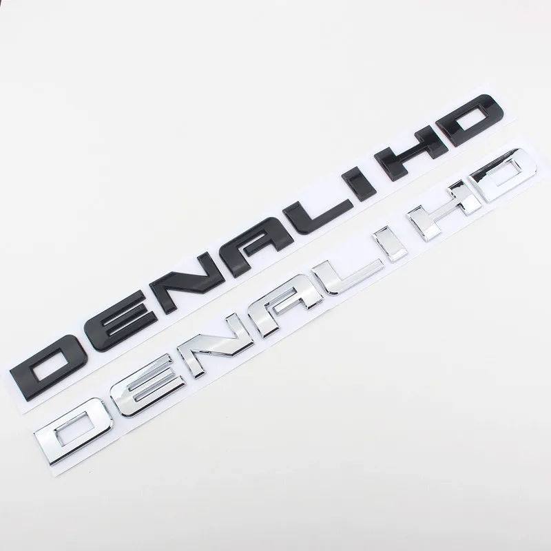 

1 шт. хромированный черный DENALI HD слово кузова автомобиля 3D значок автозапчасти Боковая дверь или задняя дверь наклейка